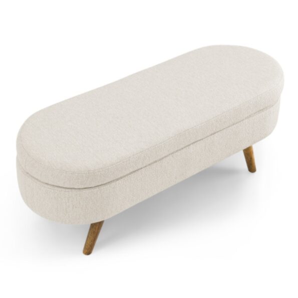 Ottoman Beige Oval Storage Bench_5