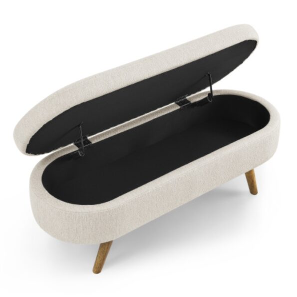 Ottoman Beige Oval Storage Bench_6