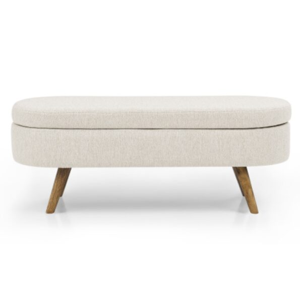 Ottoman Beige Oval Storage Bench_7