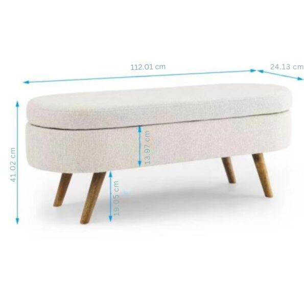 Ottoman Beige Oval Storage Bench_8