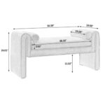 Gray Linen Fabric Bedroom Stool with Large Storage Space_0