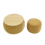 Round Storage Ottoman End Table 2 in 1 Multifunctional Design_0