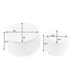 Round Storage Ottoman End Table 2 in 1 Multifunctional Design_0