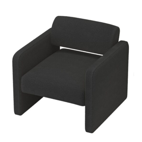 Black Upholstered Single Sofa Chair with Armrests_4