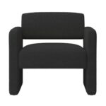 Black Upholstered Single Sofa Chair with Armrests_0