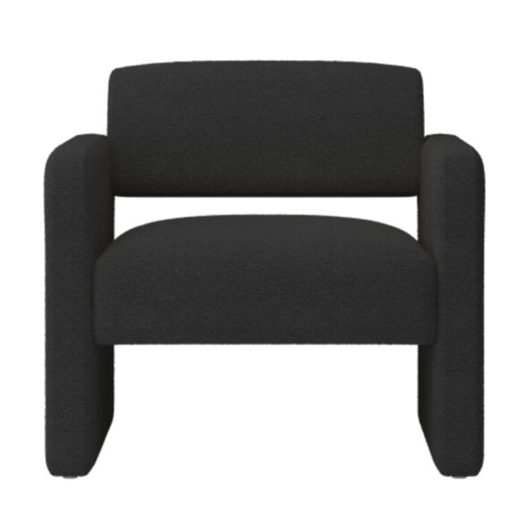 Black Upholstered Single Sofa Chair with Armrests_5