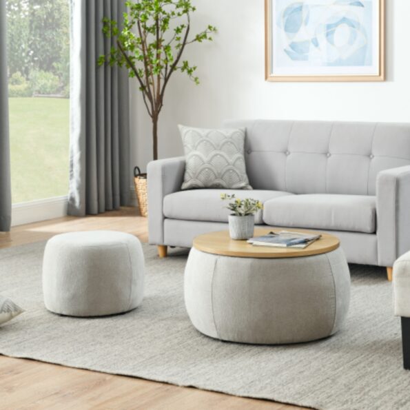 Multi Functional Round Storage Ottoman_0