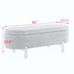 Modern Orange Ottoman Storage Bench Stylish Oval Design_0