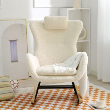 Teddy Upholstered Rocker Glider Chair for Comfortable Nursery Time_1