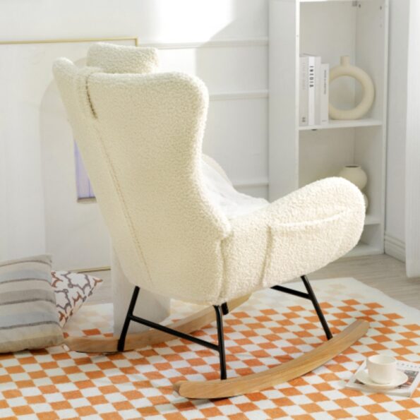 Teddy Upholstered Rocker Glider Chair for Comfortable Nursery Time_2
