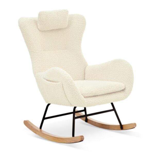 Teddy Upholstered Rocker Glider Chair for Comfortable Nursery Time_4