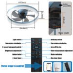 Modern Slim LED Ceiling Fan with Dimmable Lights – Blue_0
