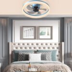 Modern Slim LED Ceiling Fan with Dimmable Lights – Blue_0