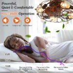Modern Industrial Low-Profile Ceiling Fan with Lights and Remote Control_0