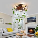 Modern Industrial Low-Profile Ceiling Fan with Lights and Remote Control_0