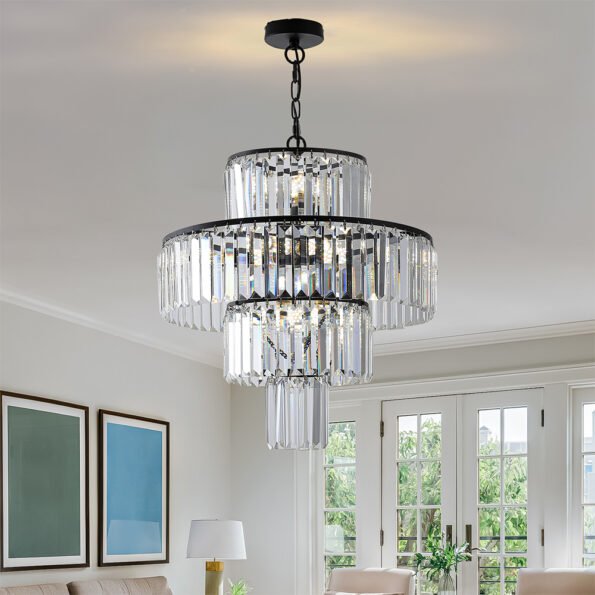 Modern Luxury Crystal Chandelier - Black_3