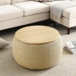 Versatile Round Storage Ottoman 2 in 1 End Table_0