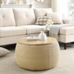 Versatile Round Storage Ottoman 2 in 1 End Table_0