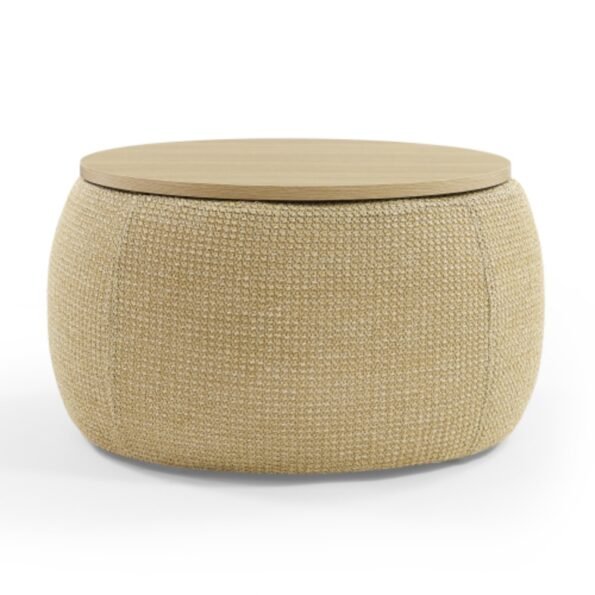 Versatile Round Storage Ottoman 2 in 1 End Table_5