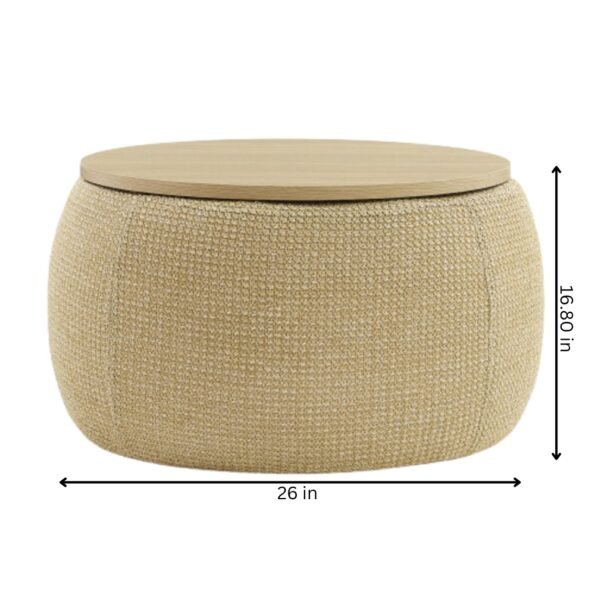 Versatile Round Storage Ottoman 2 in 1 End Table_7