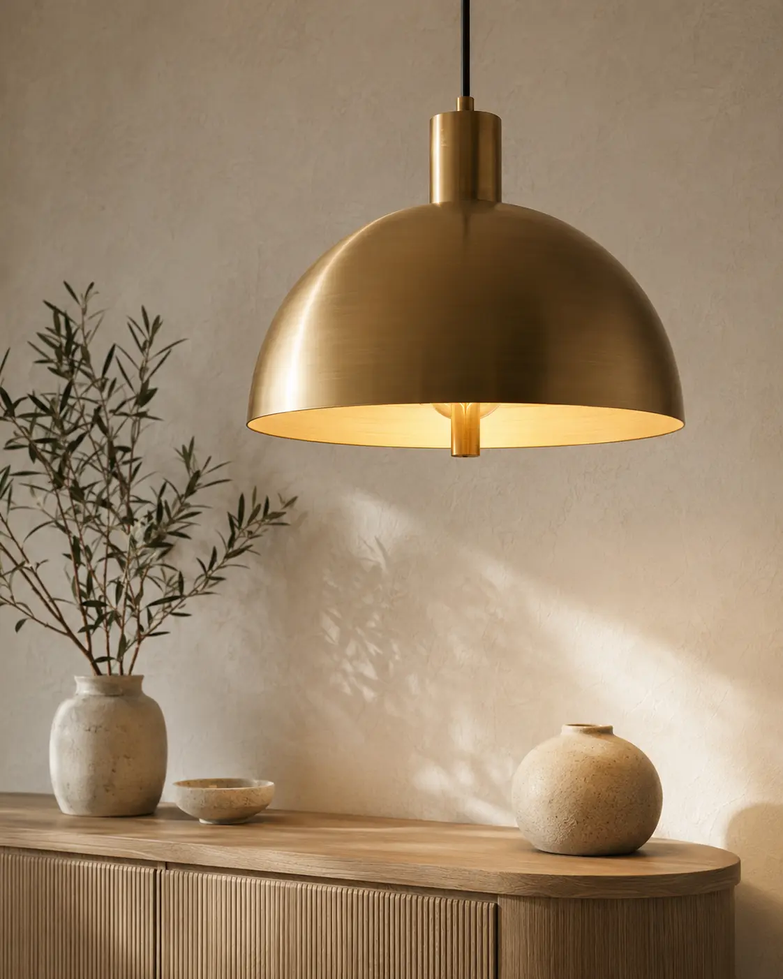Modern brass pendant lighting